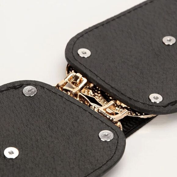 2/$21 27 Inches Red Ladies Stylish Stretch Faux Leather Belt - Picture 7 of 9